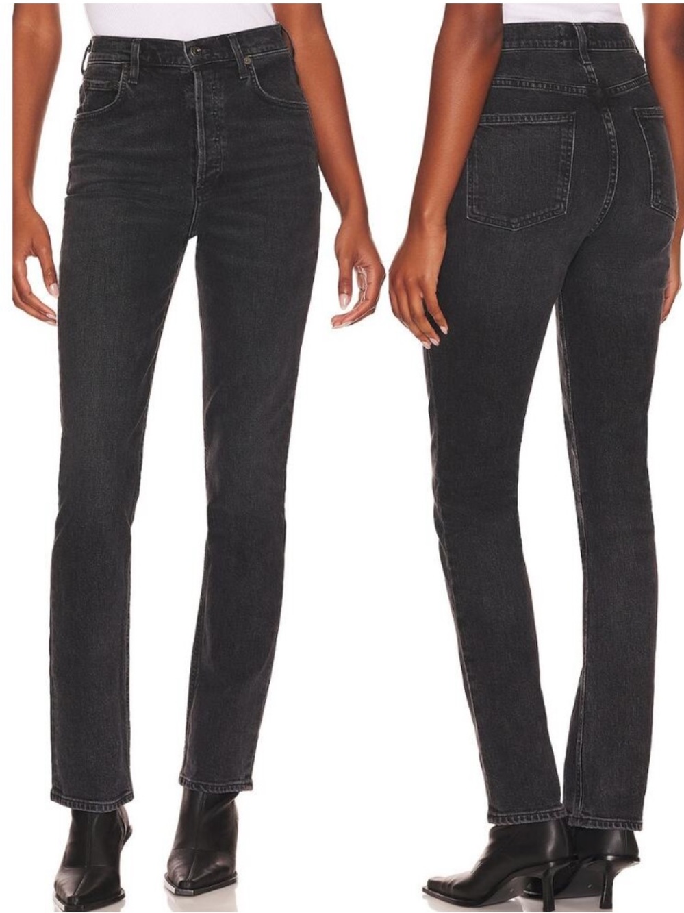 Agolde Freya High-Rise Slim Jeans in Hoax
